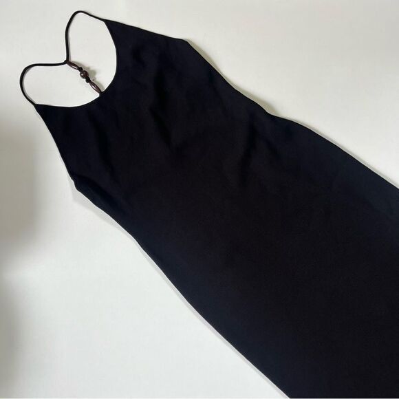 Rebecca Taylor NWT Black Compact Stretch Knotted Back Column Dress XL - Picture 4 of 13